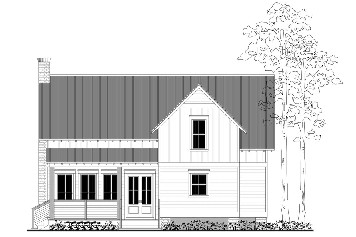 Home Plan Rear Elevation of this 3-Bedroom,1969 Sq Ft Plan -142-1198