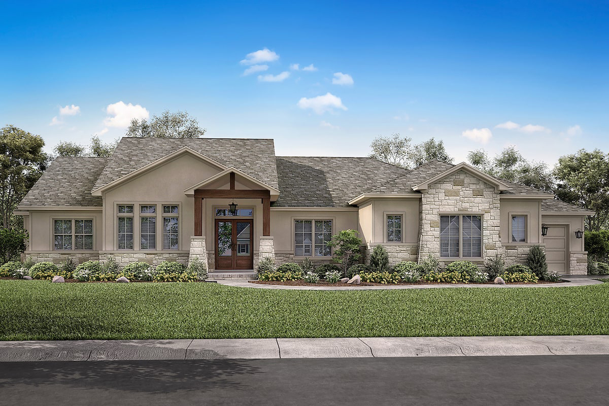 Front View of this 3-Bedroom, 2920 Sq Ft Plan - 142-1203