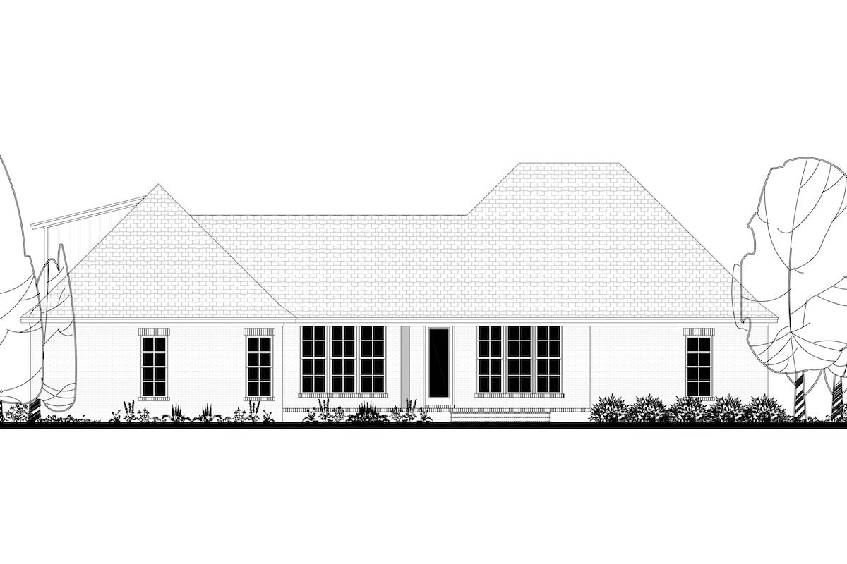 Home Plan Rear Elevation of this 4-Bedroom,2373 Sq Ft Plan -142-1204