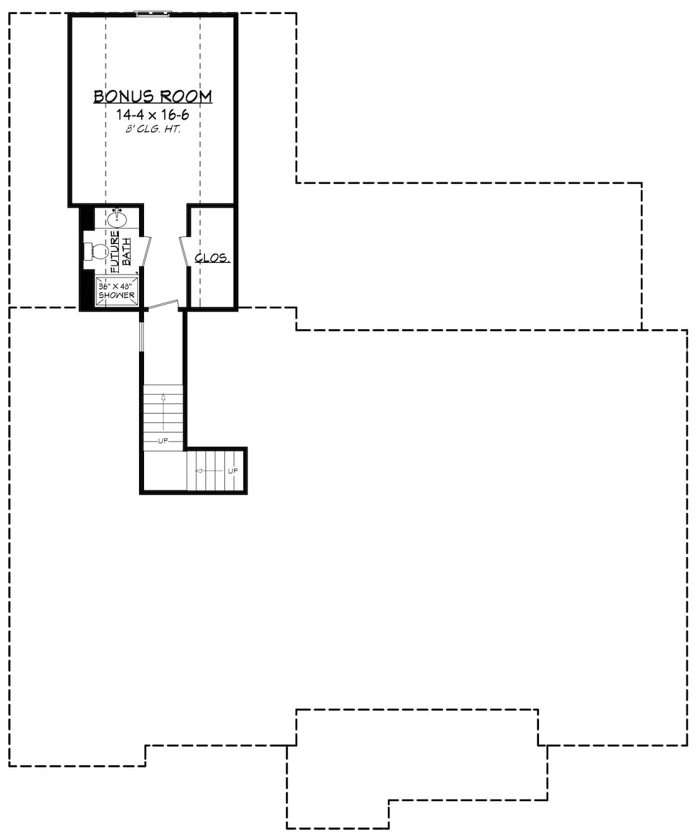Floor Plan Bonus Room of Country Plan #142-1205