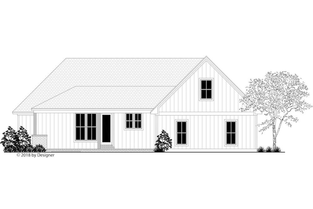 Home Plan Rear Elevation of this 3-Bedroom,2201 Sq Ft Plan -142-1205