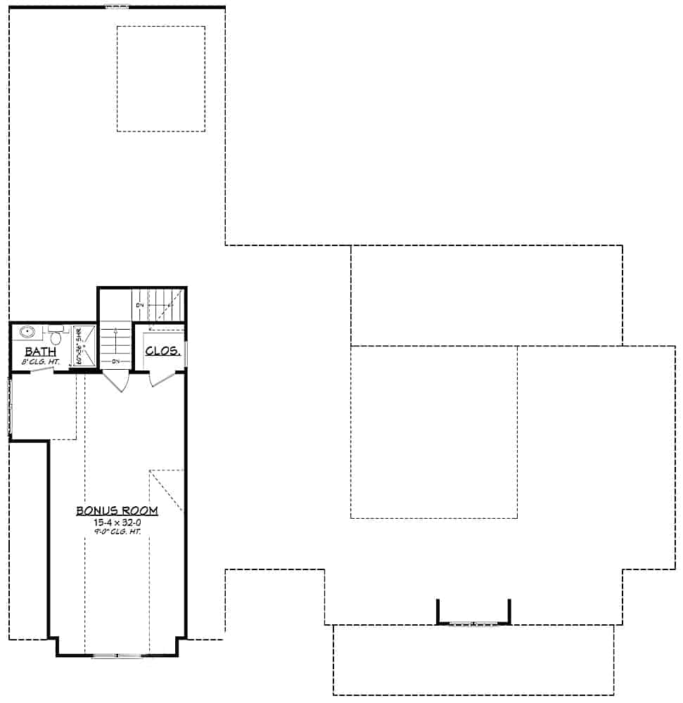 Floor Plan Bonus Room of Farmhouse Plan #142-1206