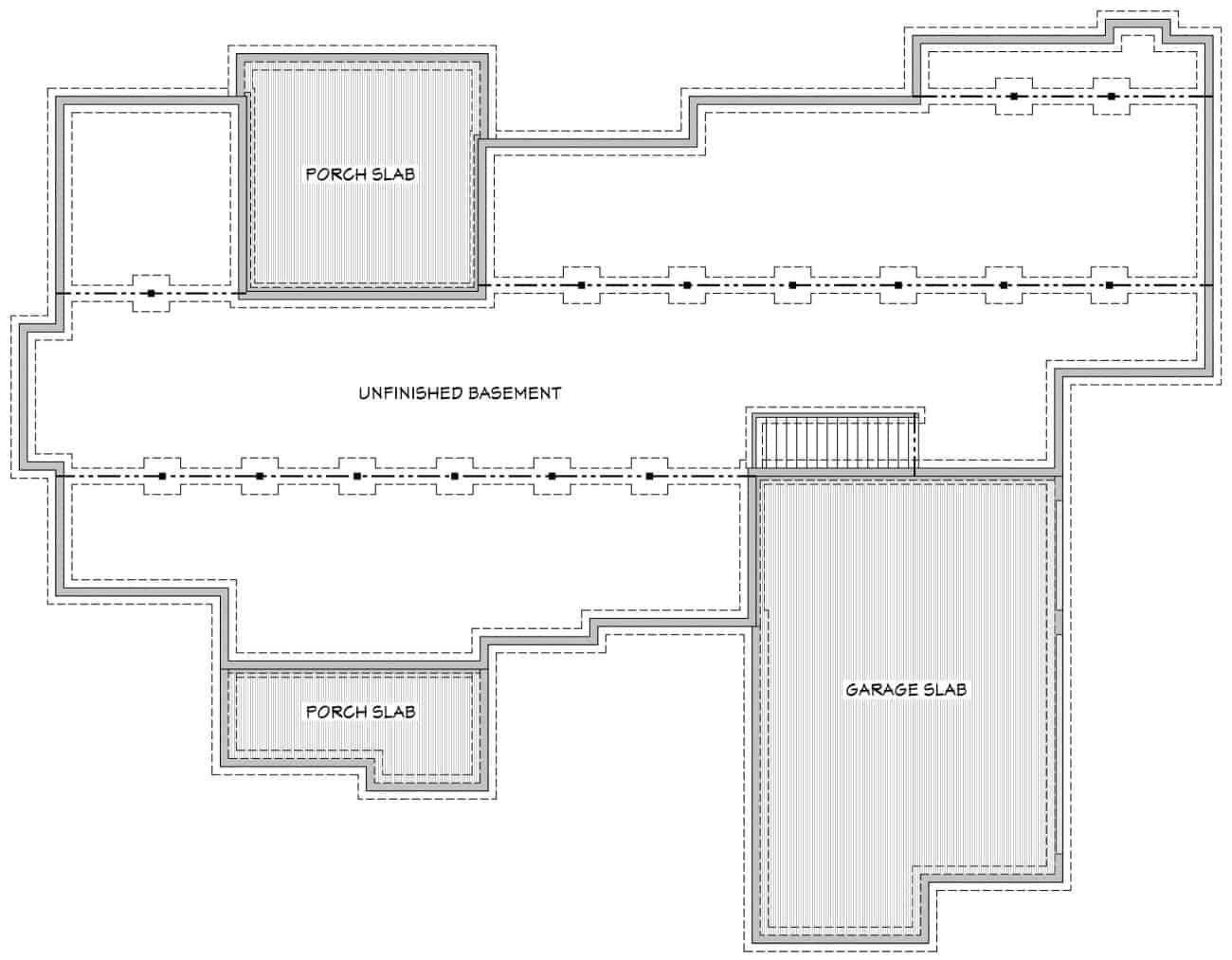 Floor Plan Basement of Ranch Plan #142-1207