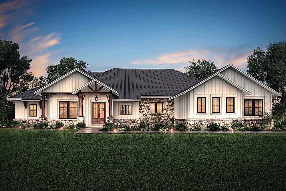 Ranch home (ThePlanCollection: Plan #142-1207)