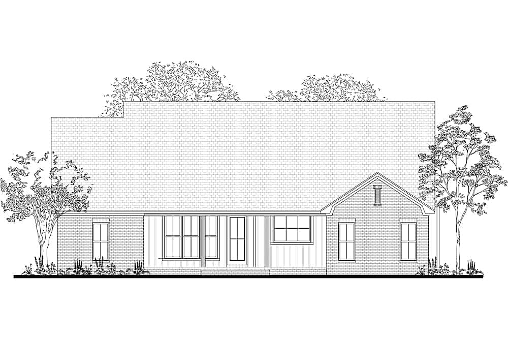 Home Plan Rear Elevation of this 3-Bedroom,2165 Sq Ft Plan -142-1208