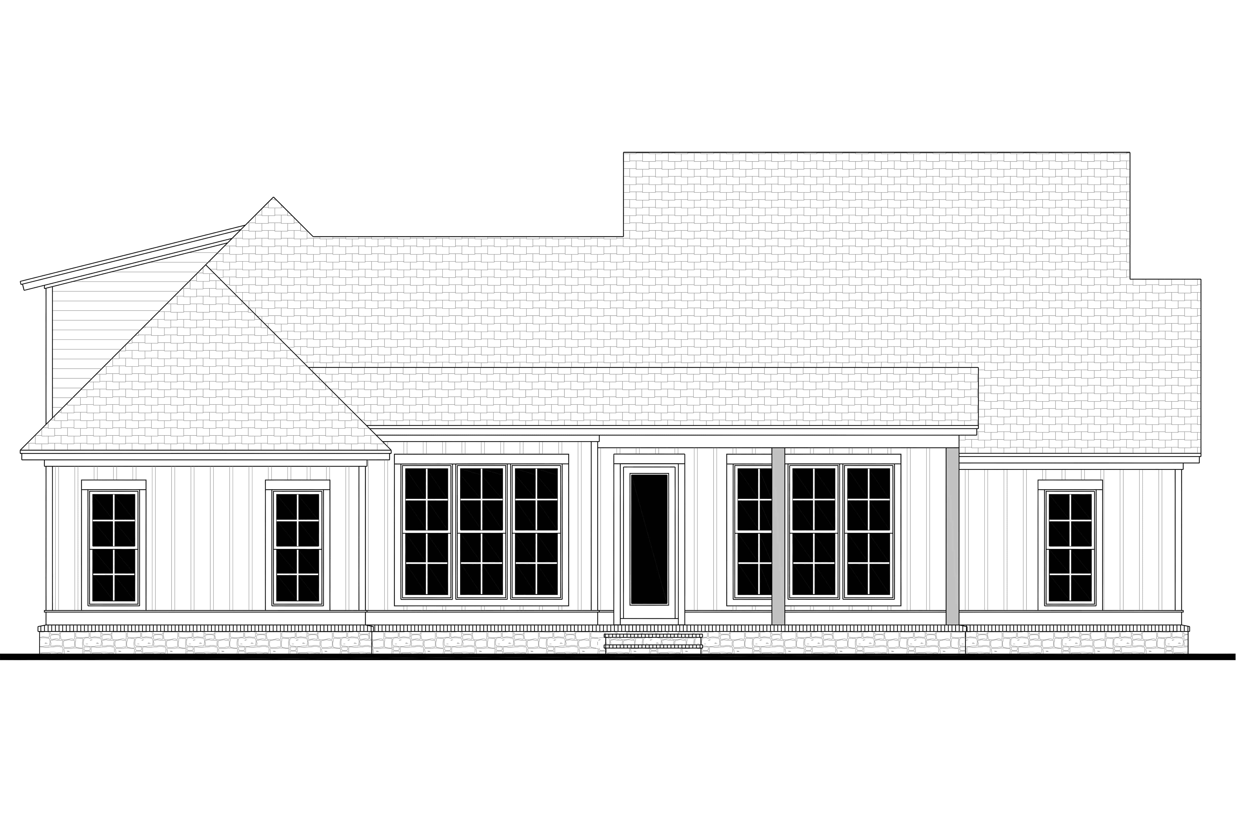 Home Plan Rear Elevation of this 3-Bedroom,2074 Sq Ft Plan -142-1210