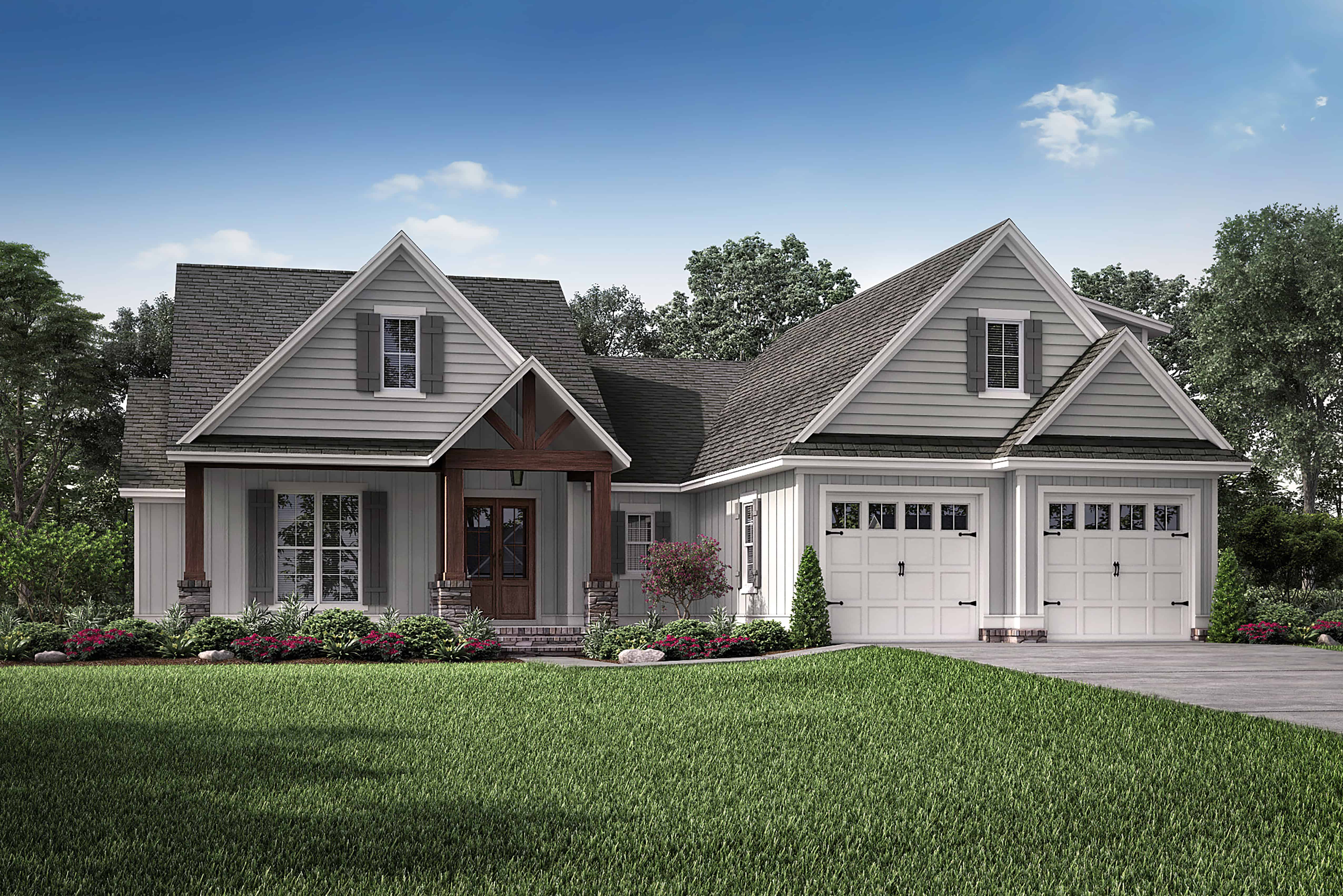 Farmhouse home (ThePlanCollection: Plan #142-1210)