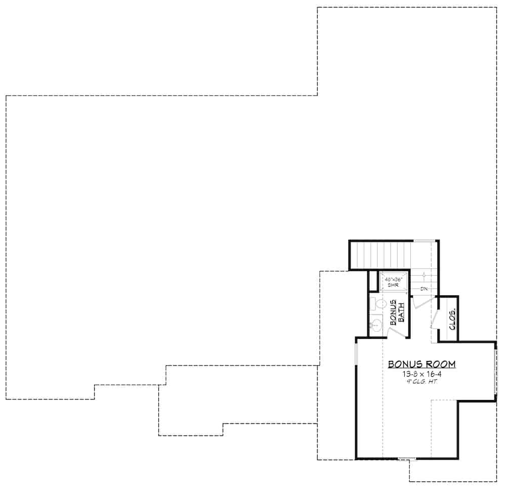 Floor Plan Bonus Room of Farmhouse Plan #142-1213