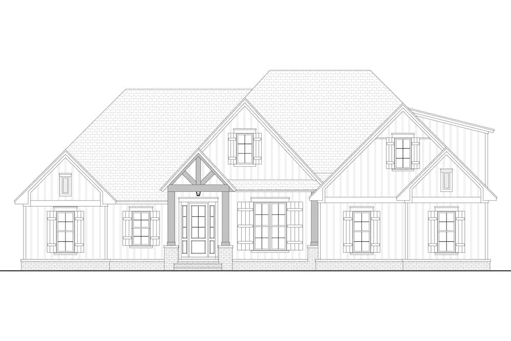 Home Plan Front Elevation of this 3-Bedroom,2358 Sq Ft Plan -142-1213