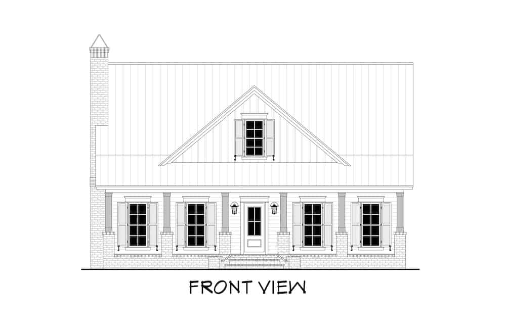 Home Plan Front Elevation of this 4-Bedroom,2533 Sq Ft Plan -142-1214