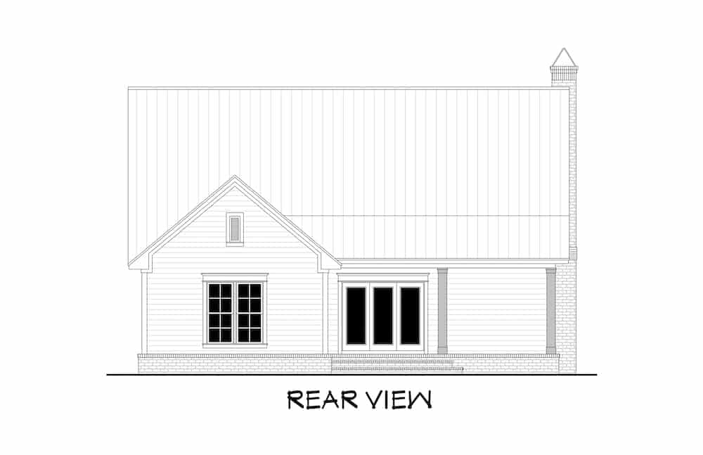 Home Plan Rear Elevation of this 4-Bedroom,2533 Sq Ft Plan -142-1214