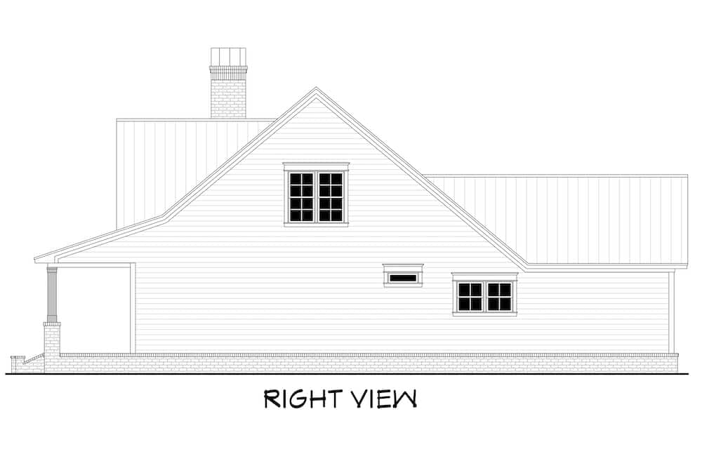 Home Plan Right Elevation of this 4-Bedroom,2533 Sq Ft Plan -142-1214