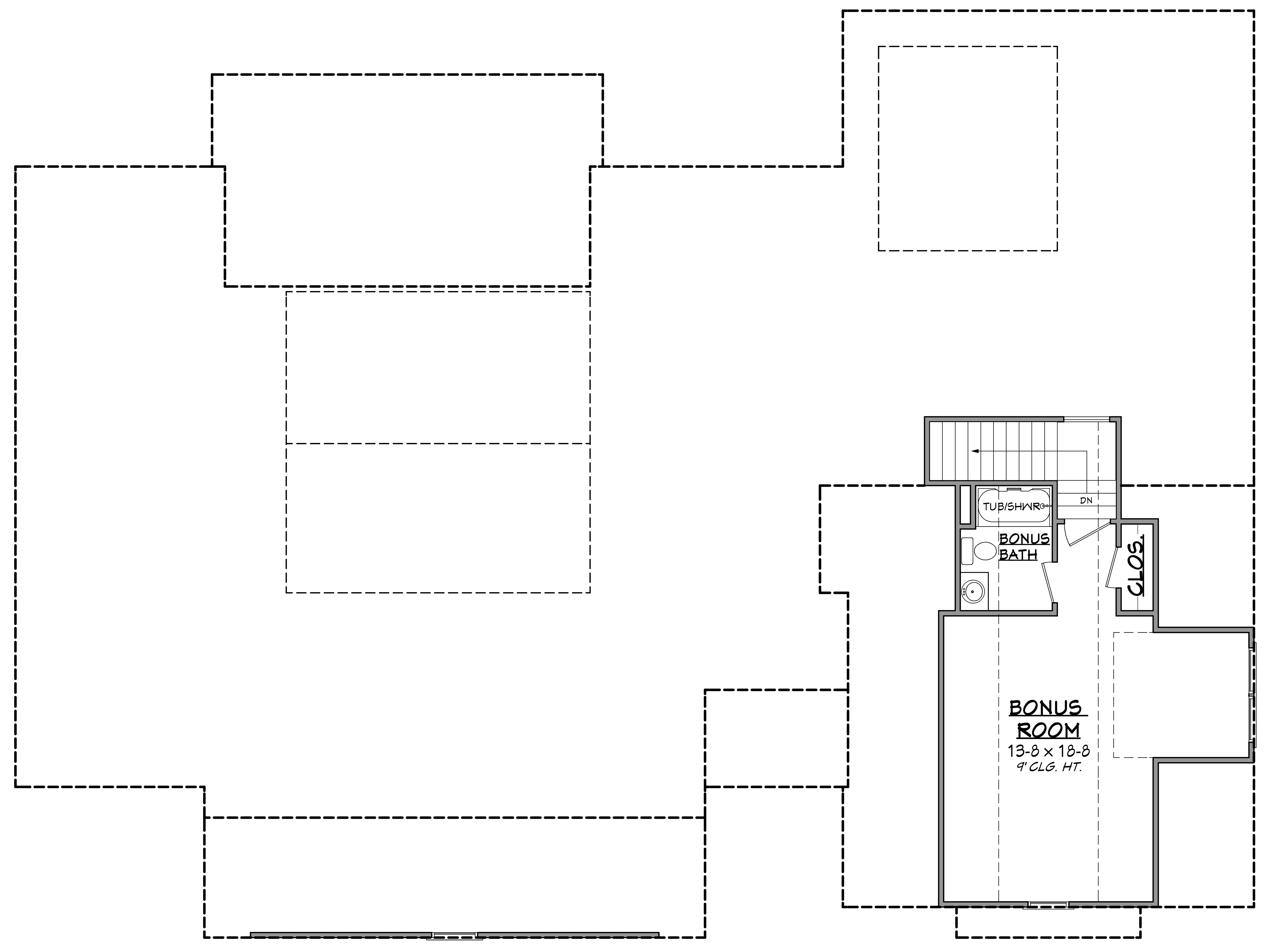 Floor Plan Bonus Room of Farmhouse Plan #142-1218