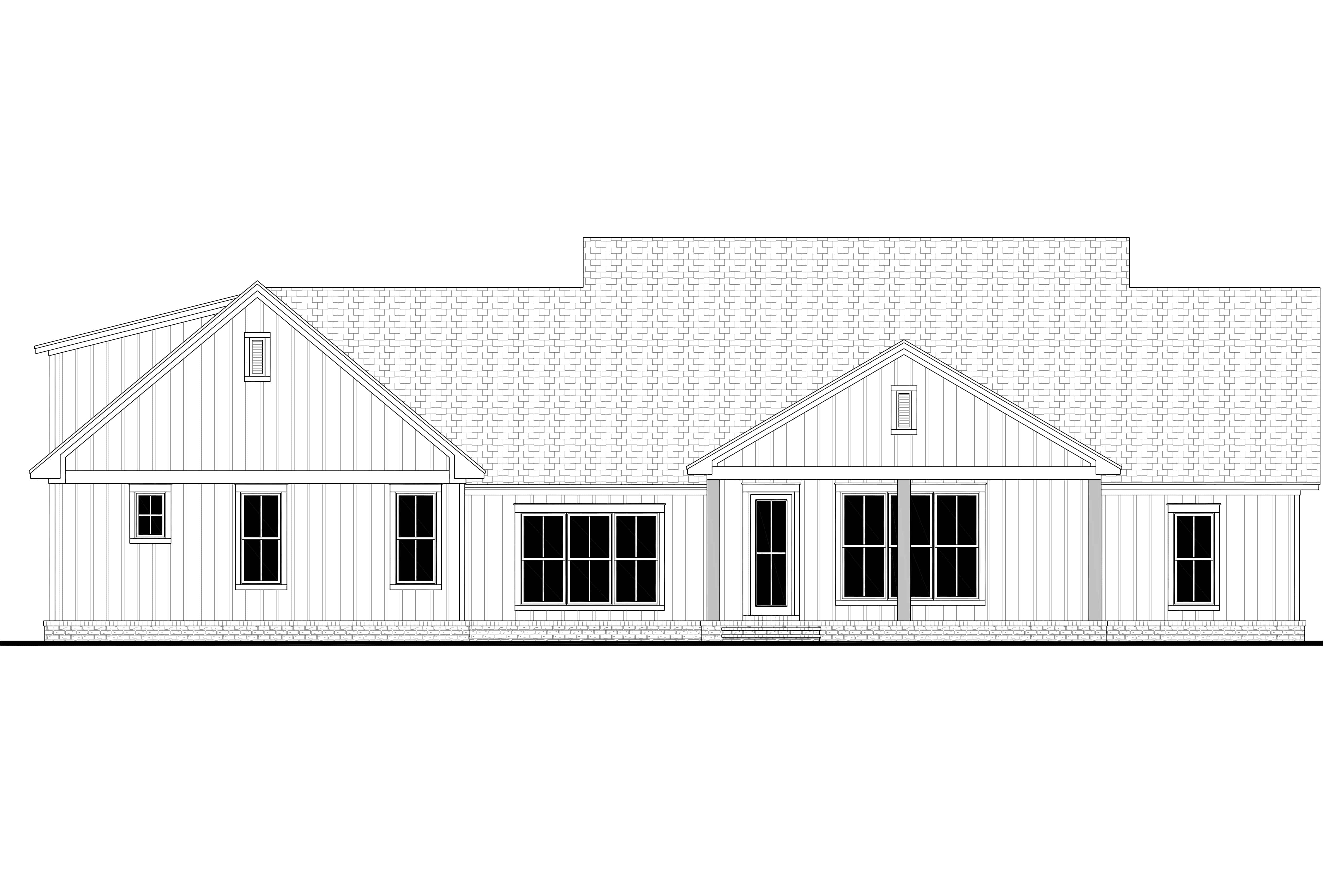 Home Plan Rear Elevation of this 4-Bedroom,2832 Sq Ft Plan -142-1218