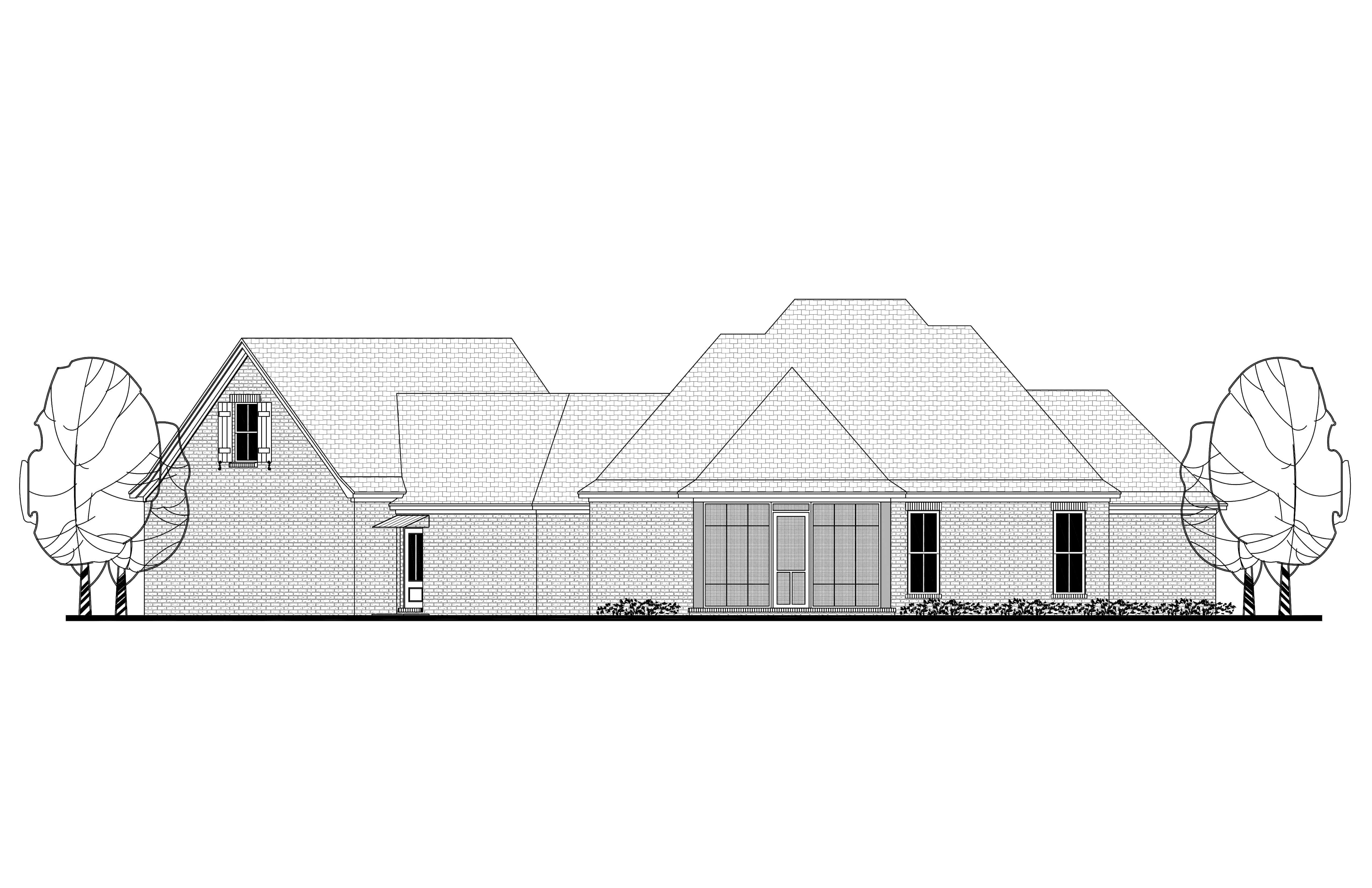Home Plan Rear Elevation of this 3-Bedroom,2024 Sq Ft Plan -142-1219