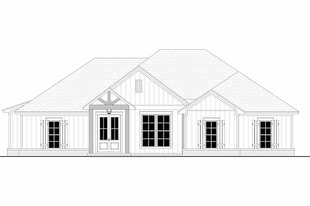 Home Plan Front Elevation of this 4-Bedroom,1850 Sq Ft Plan -142-1222