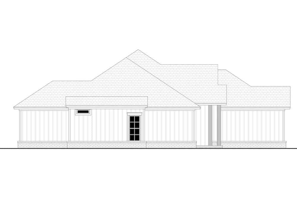 Home Plan Left Elevation of this 4-Bedroom,1850 Sq Ft Plan -142-1222