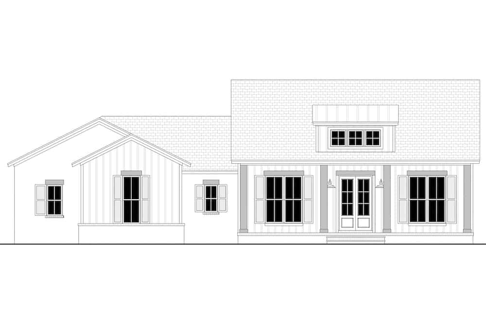 Home Plan Front Elevation of this 3-Bedroom,2044 Sq Ft Plan -142-1223