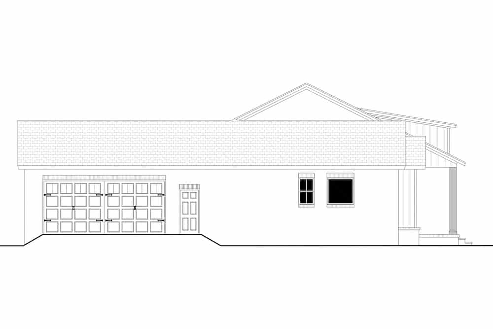 Home Plan Left Elevation of this 3-Bedroom,2044 Sq Ft Plan -142-1223