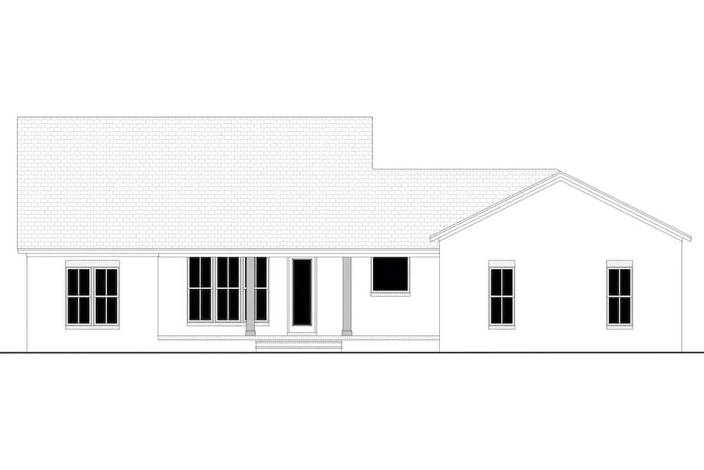 Home Plan Rear Elevation of this 3-Bedroom,2044 Sq Ft Plan -142-1223