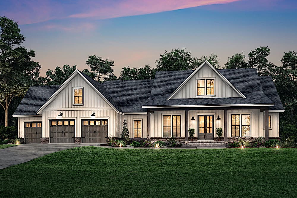 Home at Night of this 4-Bedroom, 2763 Sq Ft Plan - 142-1224