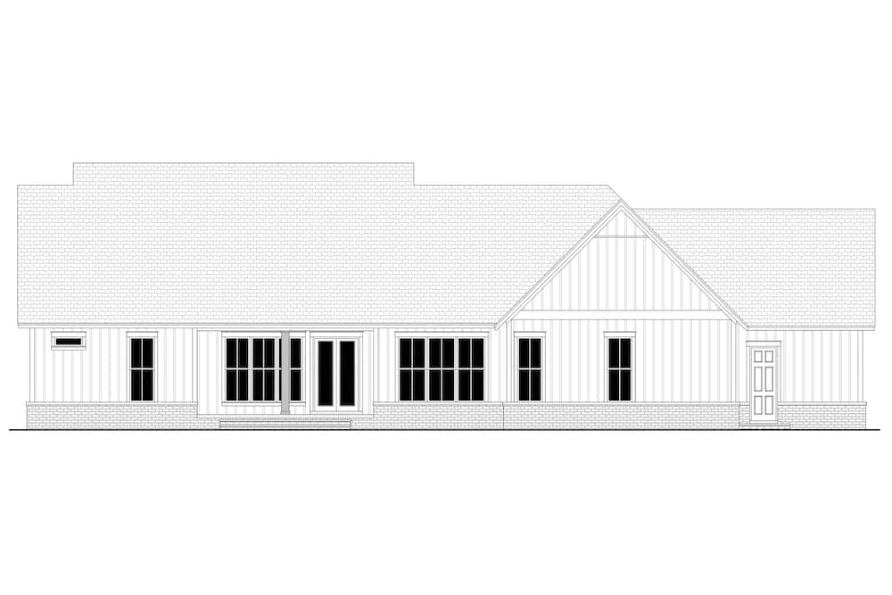 Home Plan Rear Elevation of this 4-Bedroom,2763 Sq Ft Plan -142-1224