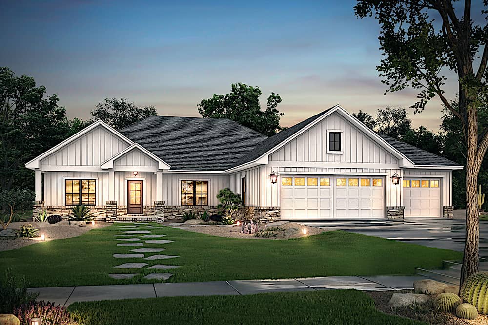 Home at Night of this 3-Bedroom, 2230 Sq Ft Plan - 142-1225