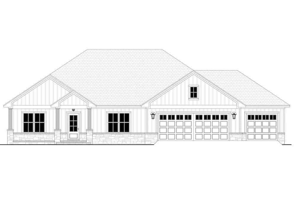 Home Plan Front Elevation of this 3-Bedroom,2230 Sq Ft Plan -142-1225