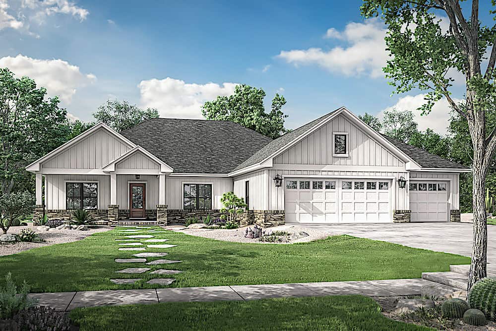 Ranch home (ThePlanCollection: Plan #142-1225)