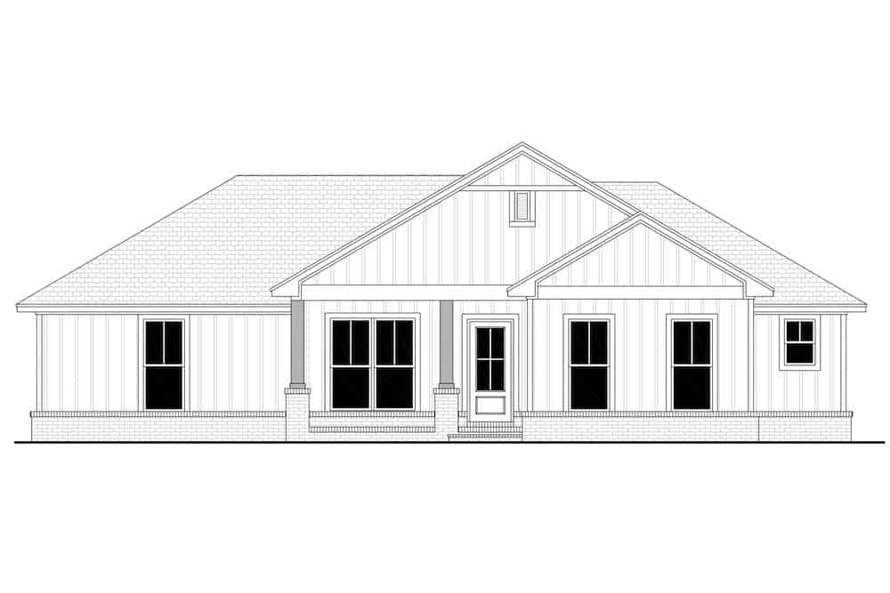 Home Plan Front Elevation of this 3-Bedroom,1327 Sq Ft Plan -142-1226