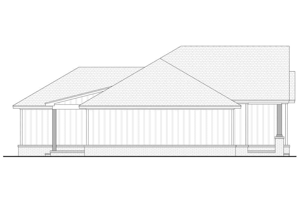 Home Plan Left Elevation of this 3-Bedroom,1327 Sq Ft Plan -142-1226