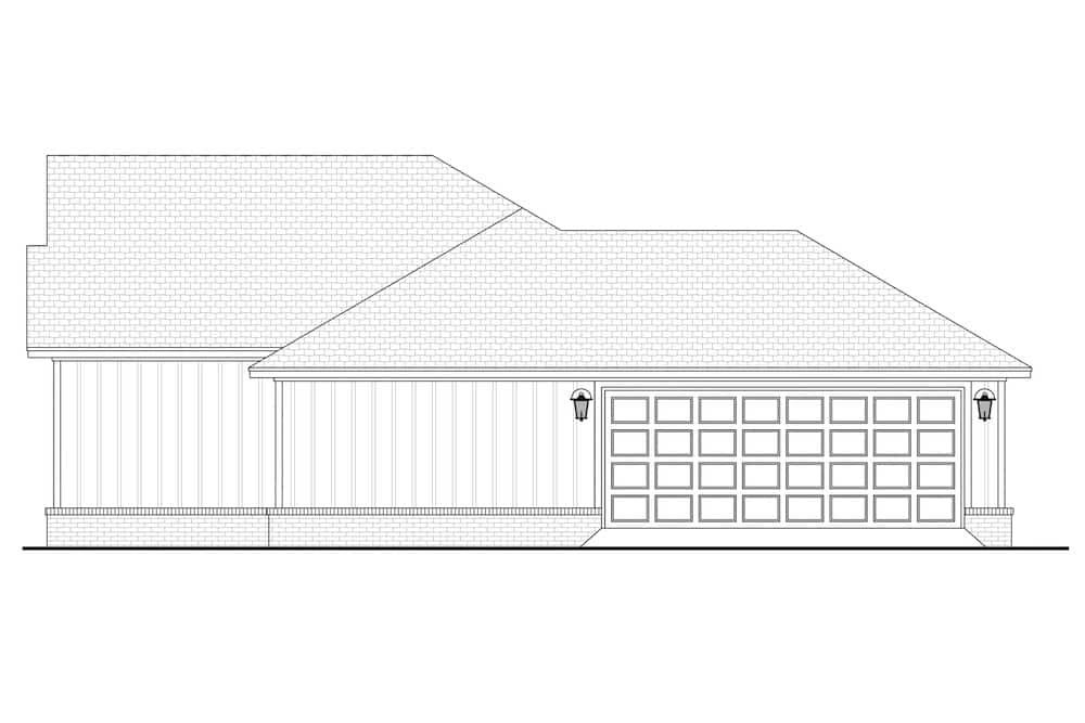 Home Plan Right Elevation of this 3-Bedroom,1327 Sq Ft Plan -142-1226