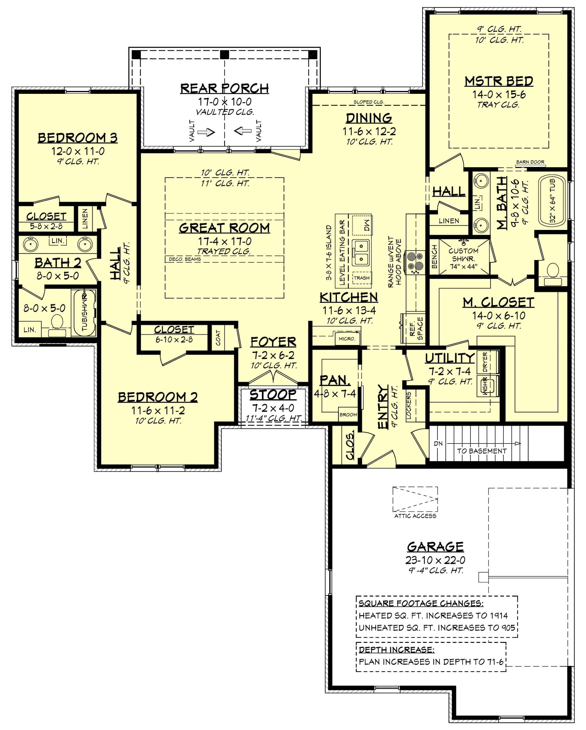 Basement of Acadian Plan #142-1227: Stair Location