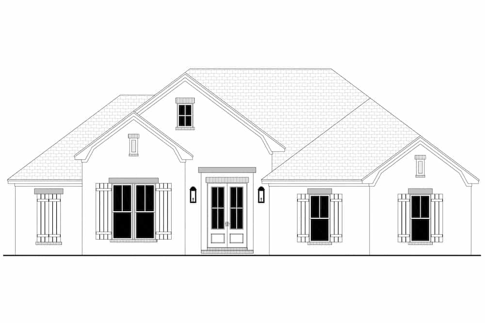 Home Plan Front Elevation of this 3-Bedroom,1817 Sq Ft Plan -142-1227