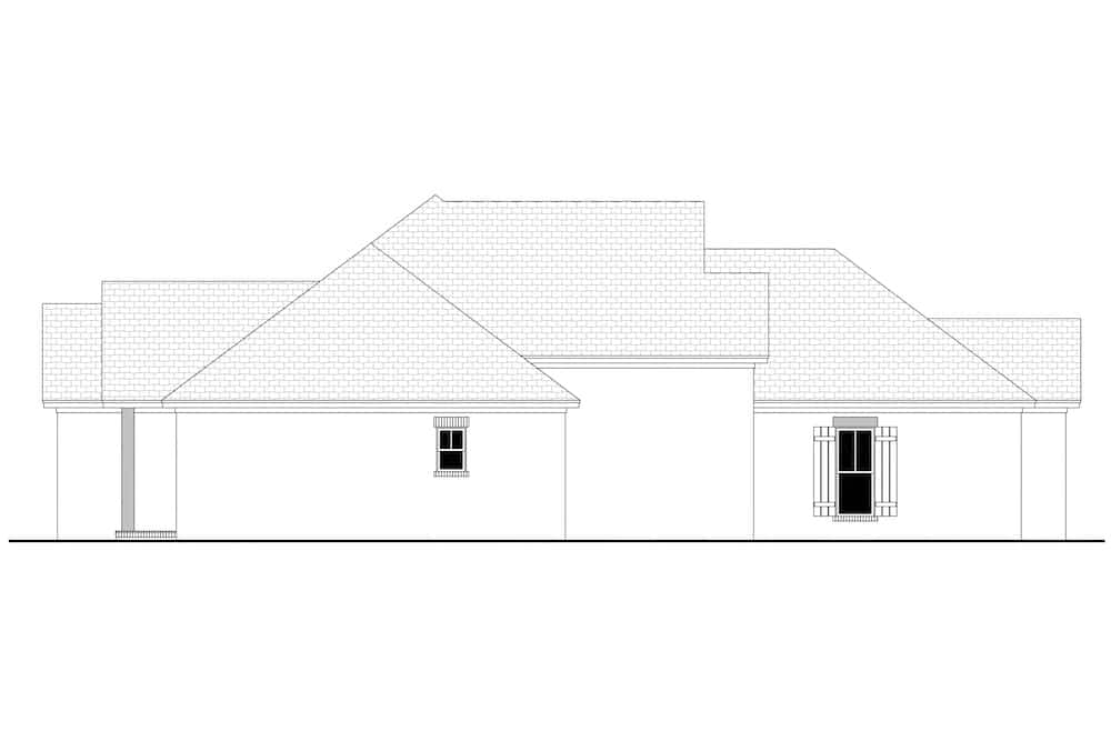 Home Plan Left Elevation of this 3-Bedroom,1817 Sq Ft Plan -142-1227