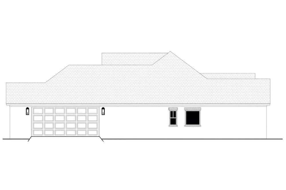 Home Plan Right Elevation of this 3-Bedroom,1817 Sq Ft Plan -142-1227