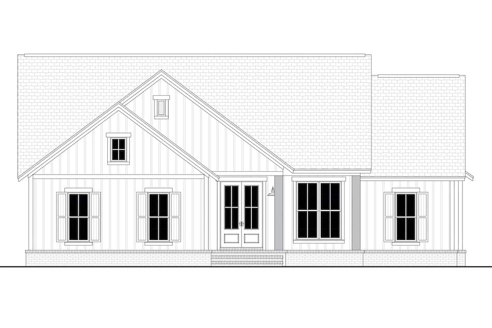 Home Plan Front Elevation of this 3-Bedroom,1398 Sq Ft Plan -142-1228