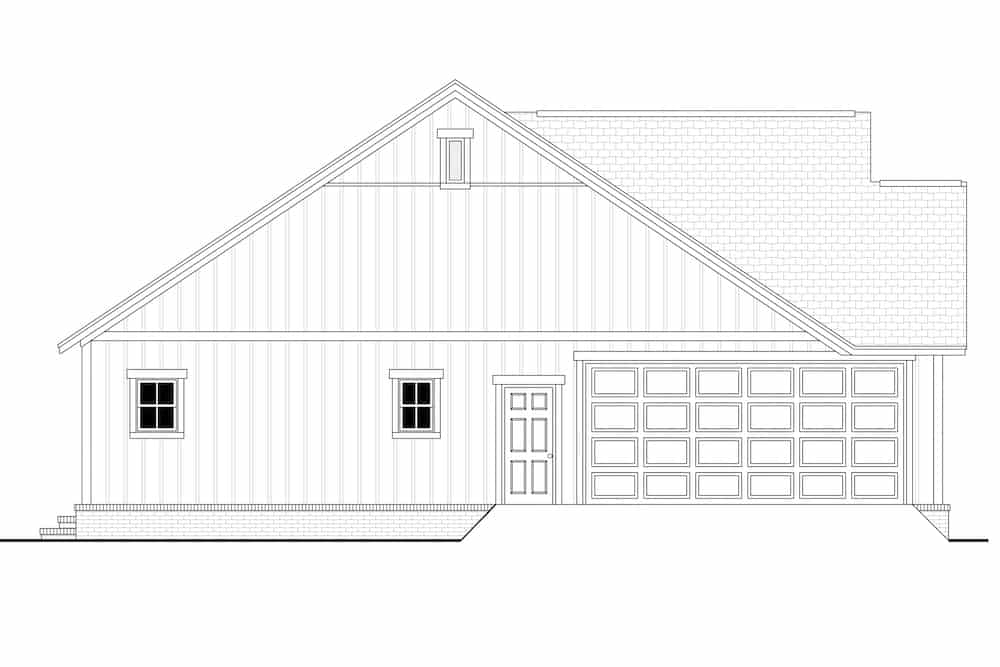 Home Plan Left Elevation of this 3-Bedroom,1398 Sq Ft Plan -142-1228
