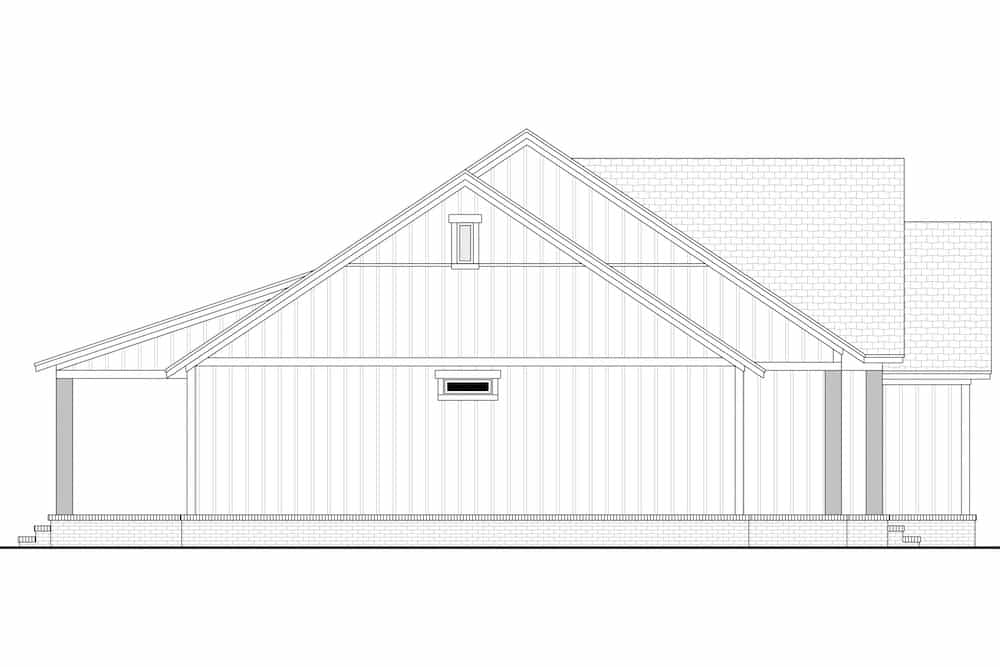 Home Plan Left Elevation of this 3-Bedroom,1521 Sq Ft Plan -142-1229