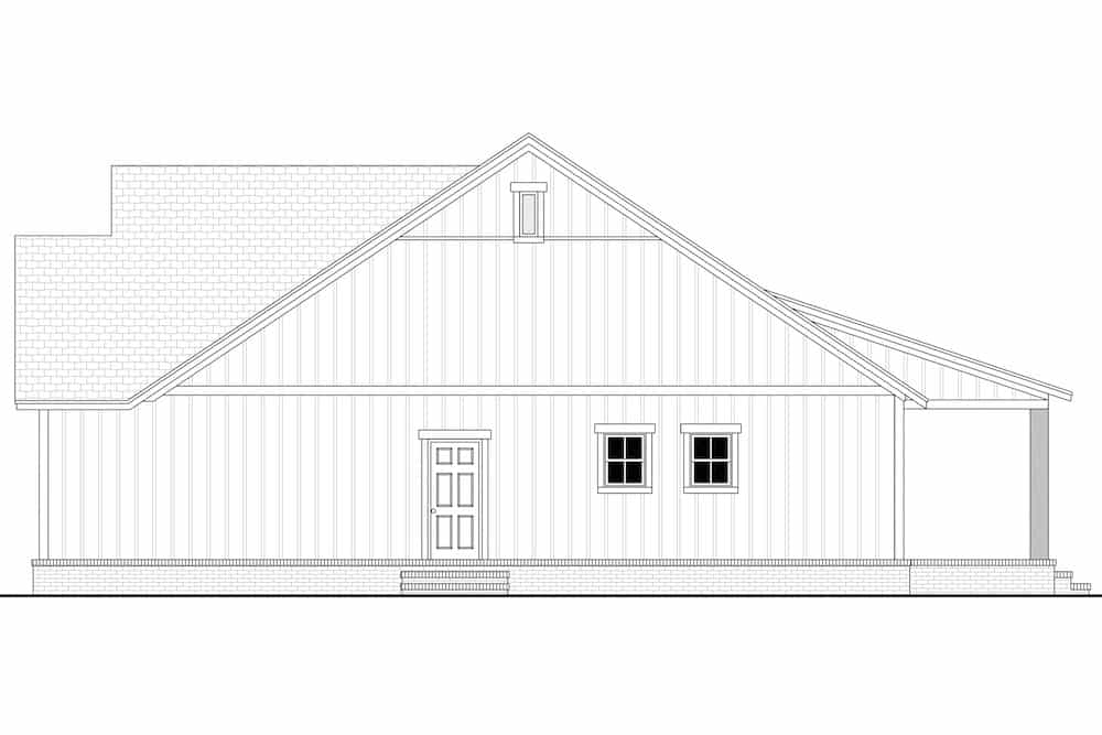 Home Plan Right Elevation of this 3-Bedroom,1521 Sq Ft Plan -142-1229