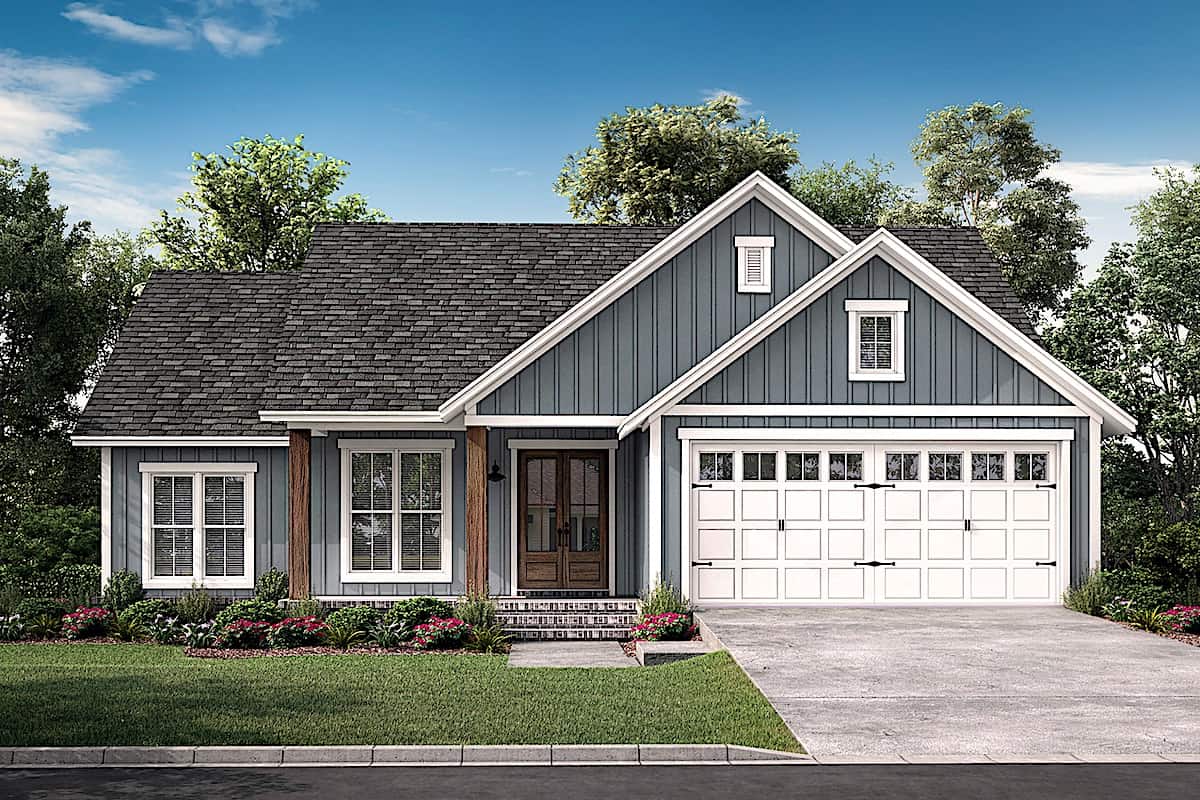 Ranch home (ThePlanCollection: Plan #142-1229)