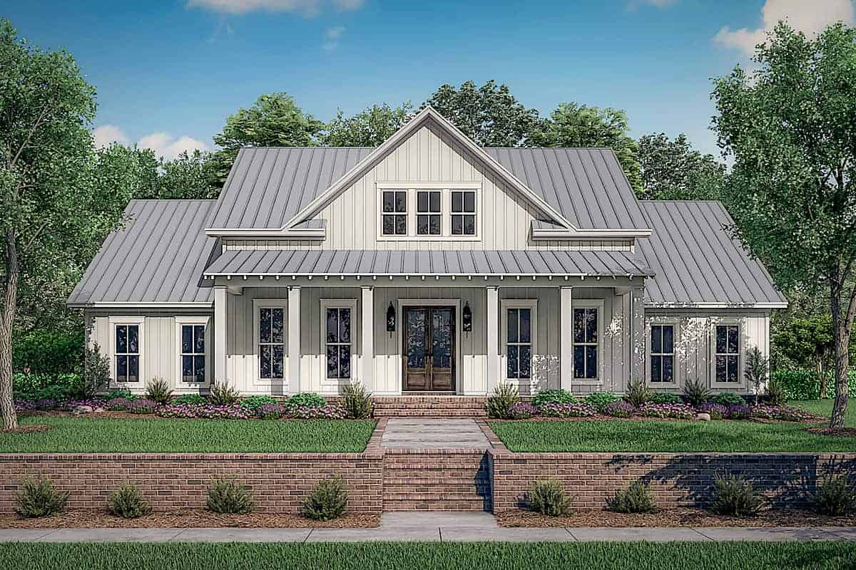 Front View of this 4-Bedroom, 2390 Sq Ft Plan - 142-1231
