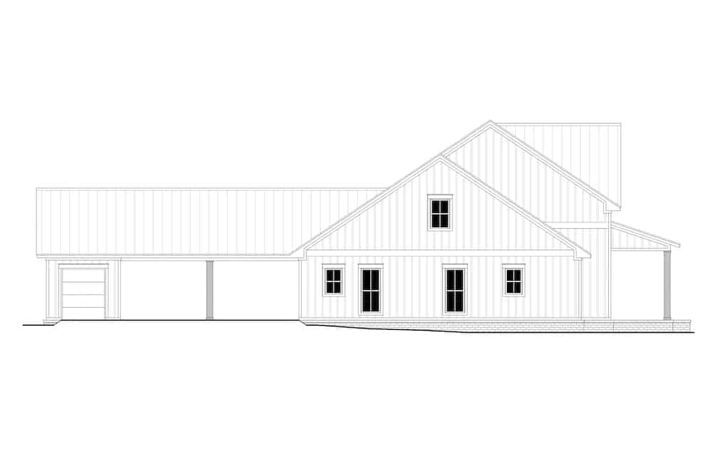 Home Plan Left Elevation of this 4-Bedroom,2390 Sq Ft Plan -142-1231