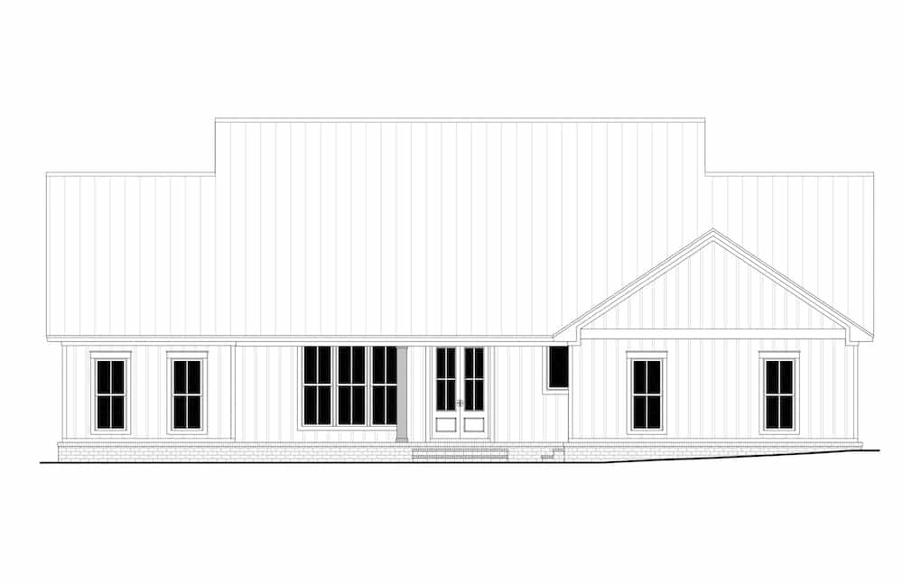 Home Plan Rear Elevation of this 4-Bedroom,2390 Sq Ft Plan -142-1231