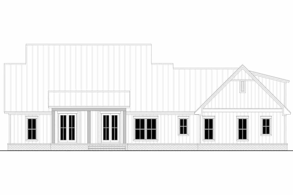 Home Plan Rear Elevation of this 3-Bedroom,2428 Sq Ft Plan -142-1232
