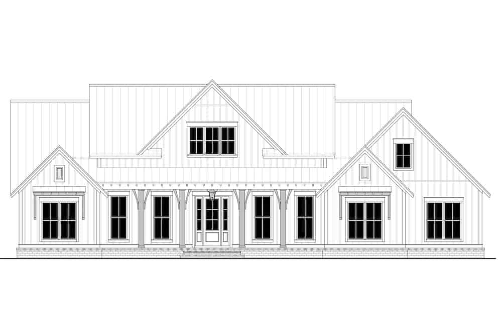 Home Plan Front Elevation of this 3-Bedroom,2553 Sq Ft Plan -142-1233