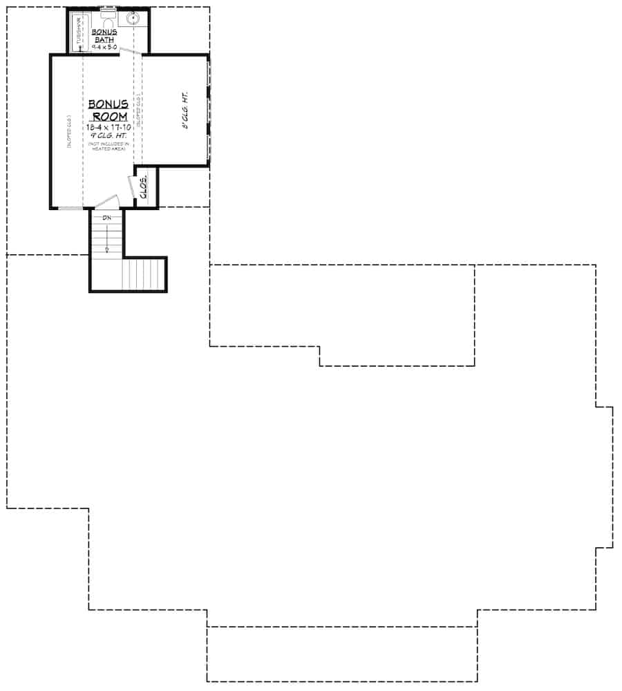 Floor Plan Bonus Room of Contemporary Plan #142-1234