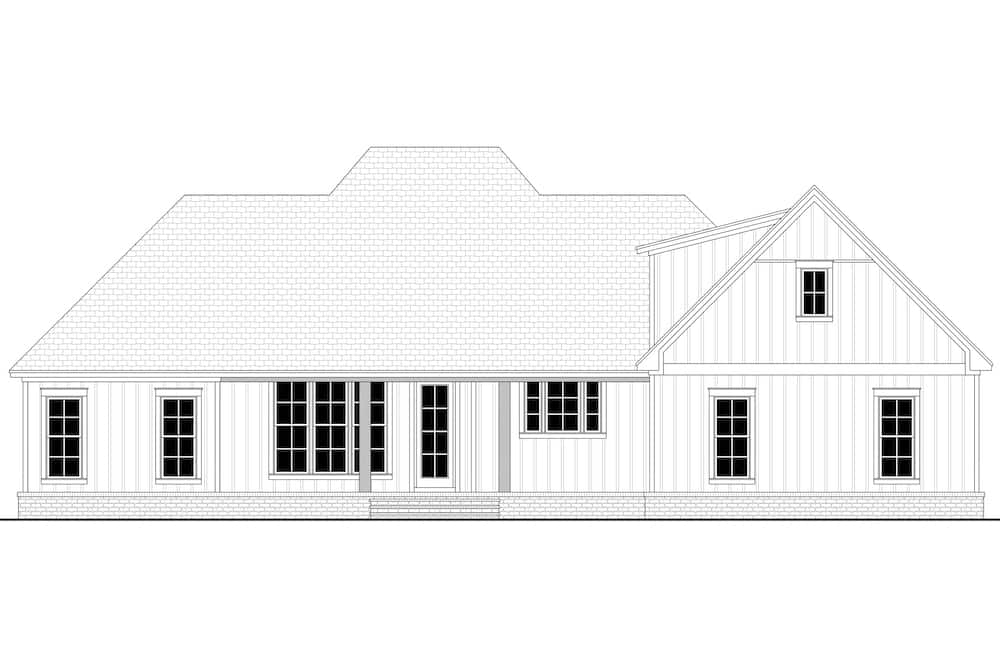 Home Plan Rear Elevation of this 3-Bedroom,2588 Sq Ft Plan -142-1234
