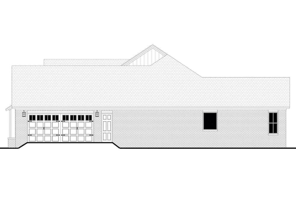 Home Plan Right Elevation of this 4-Bedroom,2608 Sq Ft Plan -142-1235