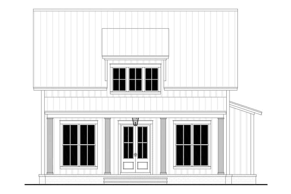 Home Plan Front Elevation of this 2-Bedroom,1257 Sq Ft Plan -142-1236